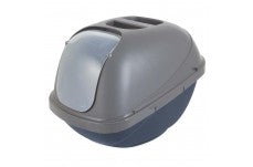 Petmate Basic Hooded Cat Litter Box Blue Steel Base/Pearl Silver Hood 1ea/LG