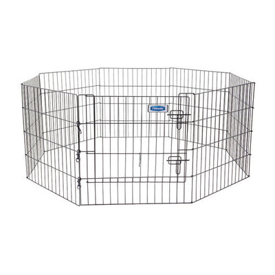 Petmate Exercise Pen with Door Black 1ea/24 in