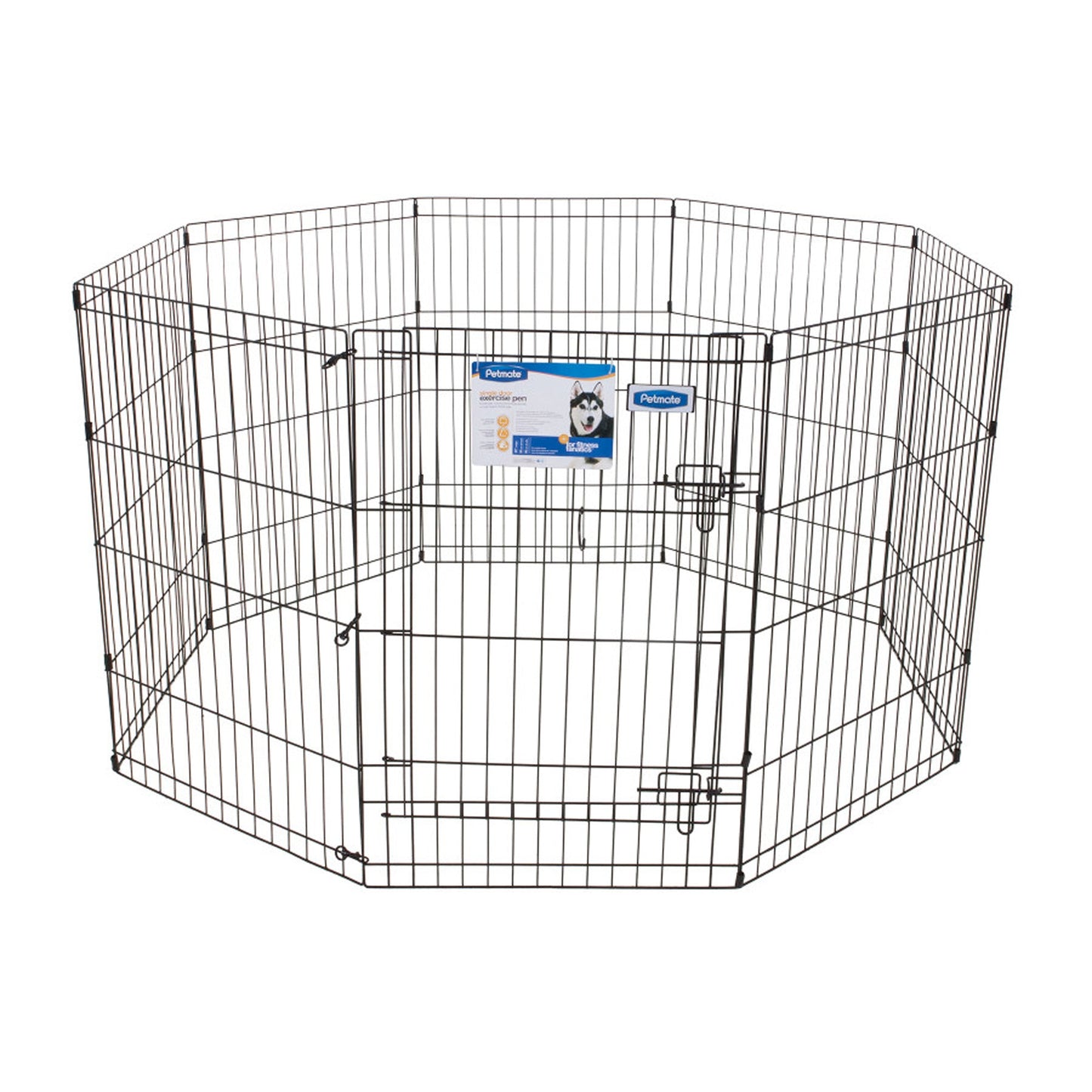 Petmate Exercise Pen with Door Black 1ea/36 in