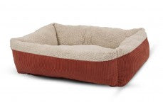 Aspen Self Warming Rectangular Dog Lounger Bed Barn Red/Cream 1ea/35In X 27 in, LG