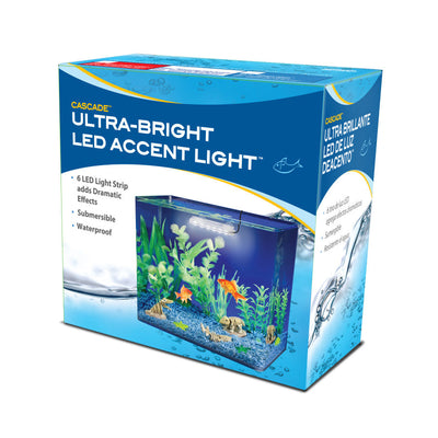 Penn-Plax Cascade Ultra Bright Aquarium LED Accent Light White 1ea/One Size