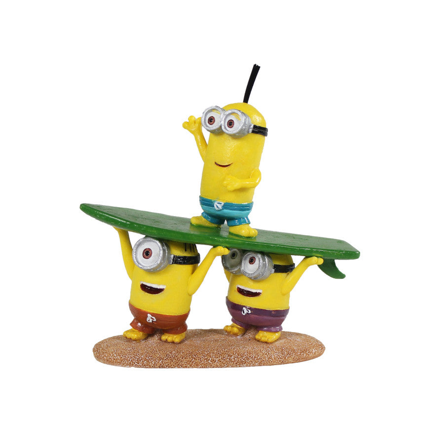 Penn-Plax Surfing Minions Aquarium Ornament Kevin, Stuart & Bob 1ea/SM