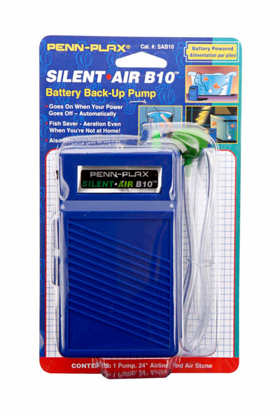 Penn-Plax Silent Air B10 Battery Aquarium Air Pump Blue 1ea