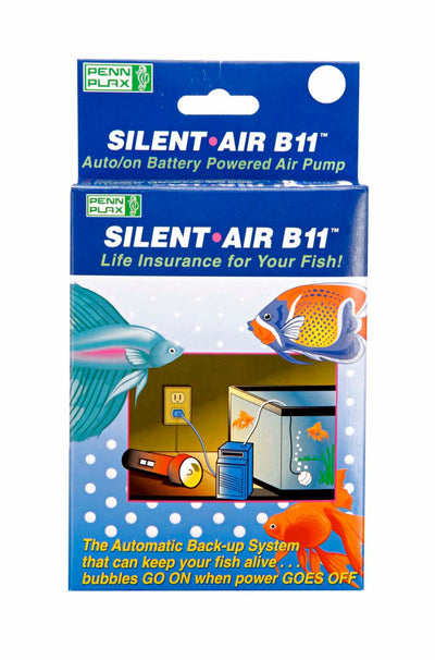 Penn-Plax Silent Air B11 Battery Aquarium Air Pump Blue 1ea