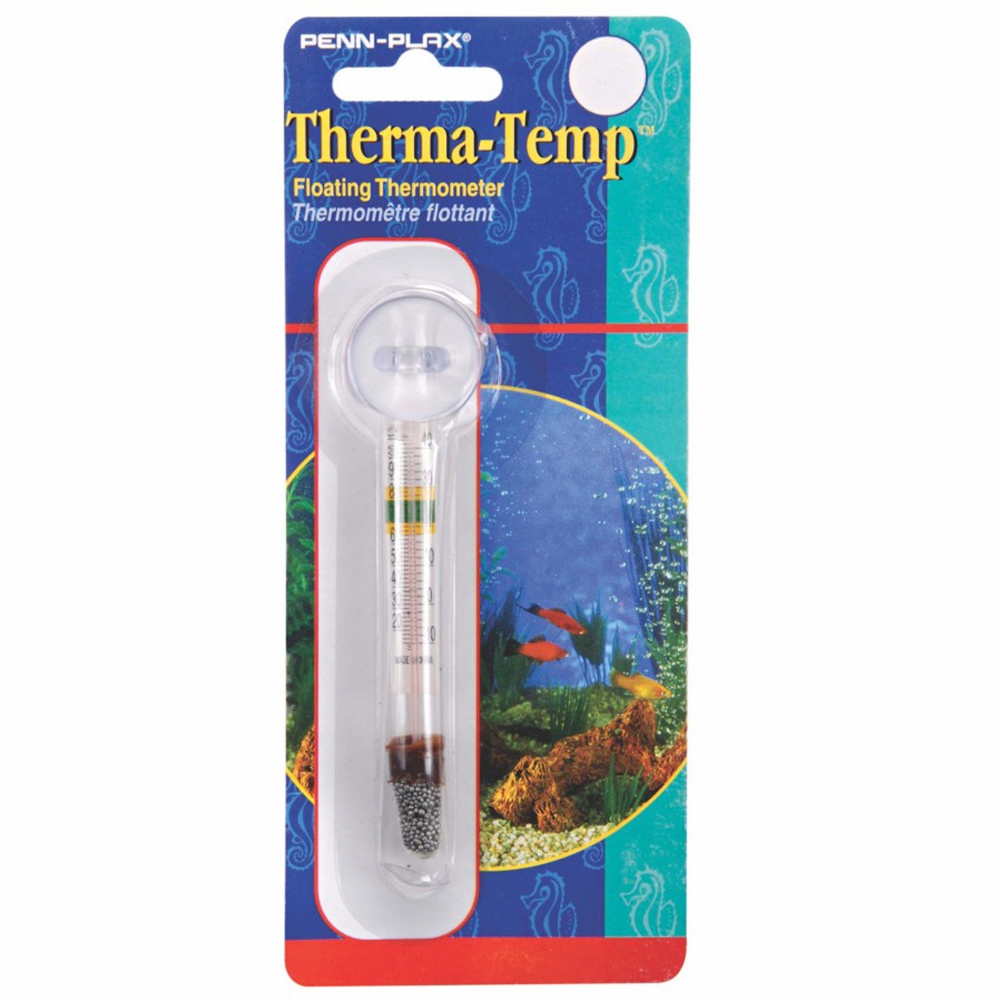 Penn-Plax Therma-Temp Floating Aquarium Thermometer Clear 1ea/4.25 in