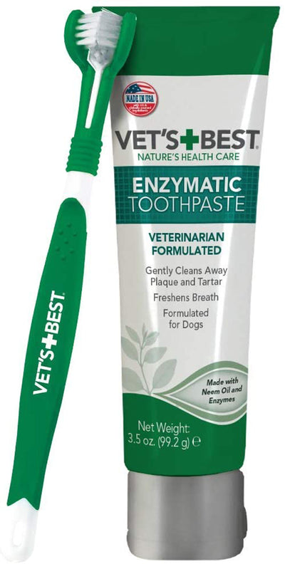 Vet's Best Dental Care Kit with Toothbrush and Gel for Dogs 1ea/Toothpaste: 3.5 oz