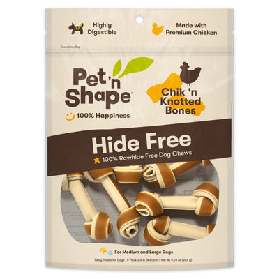 Pet 'N Shape Chik'n Knotted Bones Hide-Free Dog Treat 1ea/6 ct