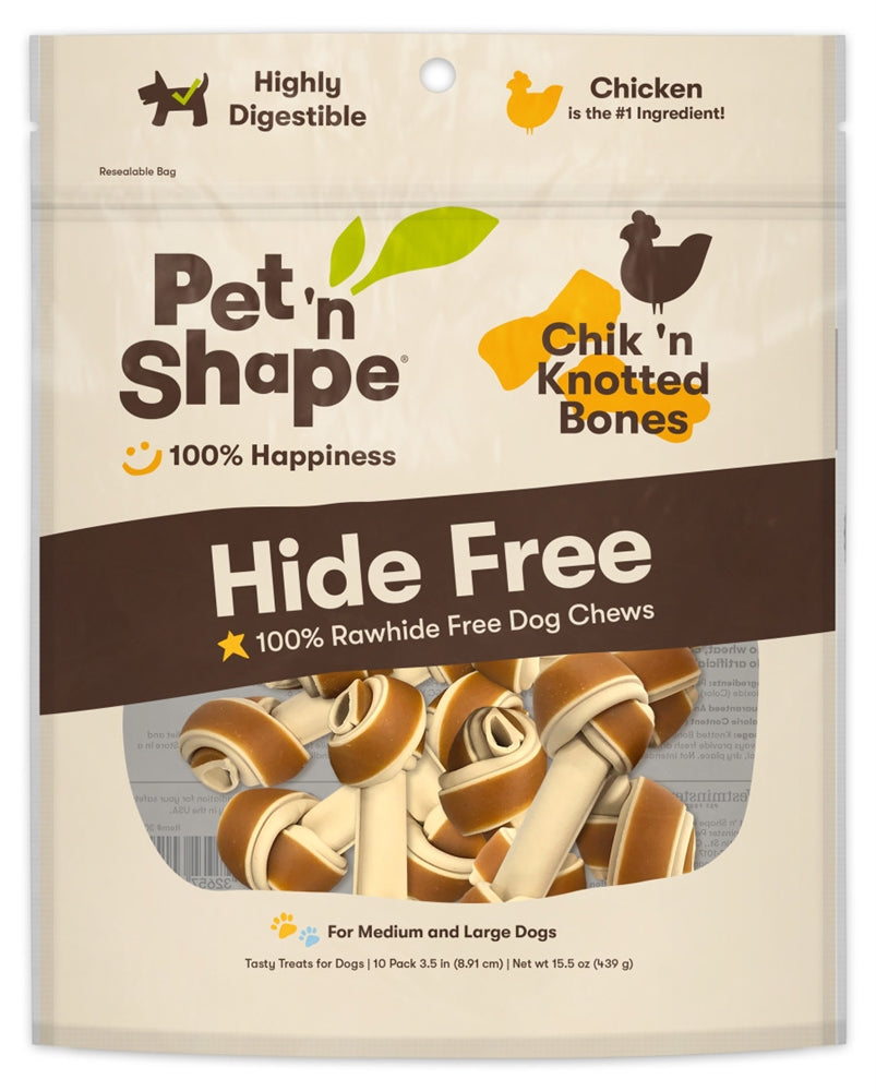 Pet 'N Shape Chik'n Knotted Bones Hide-Free Dog Treat 1ea/10 ct