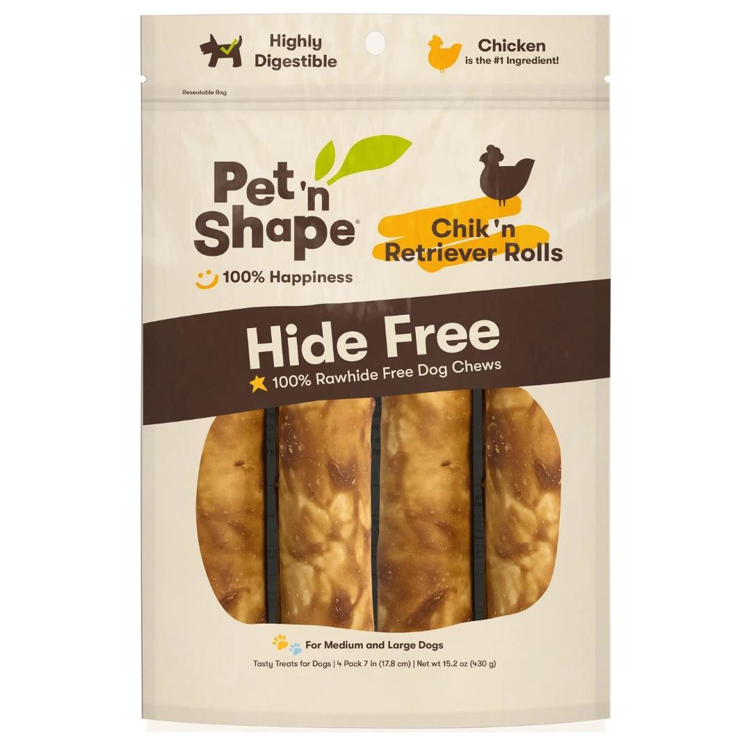 Pet 'N Shape Chik 'N Retriever Roll Hide-Free Dog Treat 1ea/7 oz, 4 ct