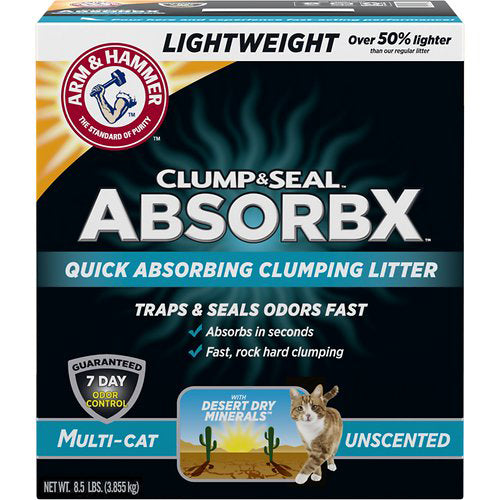 Arm & Hammer Clump & Seal AbsorbX Lightweight Multi-Cat Unscented Litter 2ea/8.5 lb