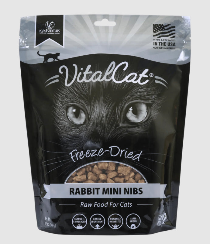 Vital Essentials Freeze Dried Feline Rabbit - Nibblets 12oz.
