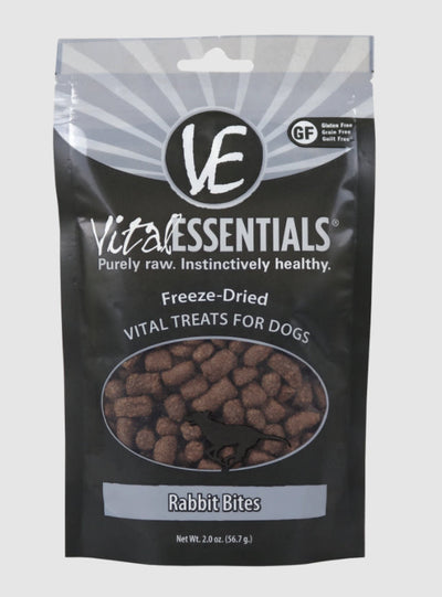 Vital Essentials Dog Freeze-Dried Rabbit Bites Treat 2oz.