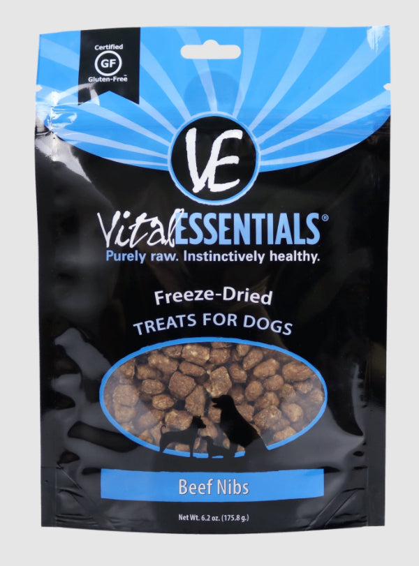 Vital Essentials Dog Freeze-Dried Treat Nibs Beef 6.2oz.