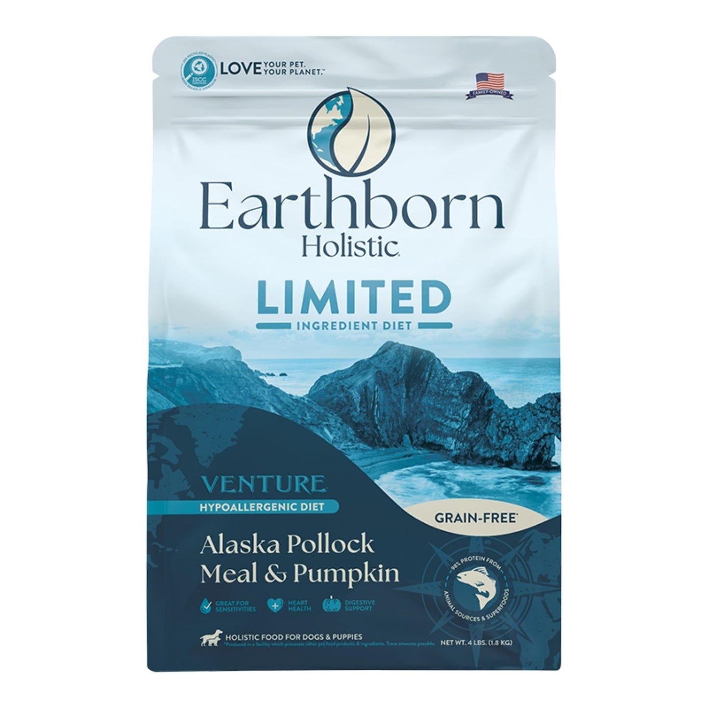 Earthborn Dog Venture Grain Free Polluck Pumpkin 4Lb