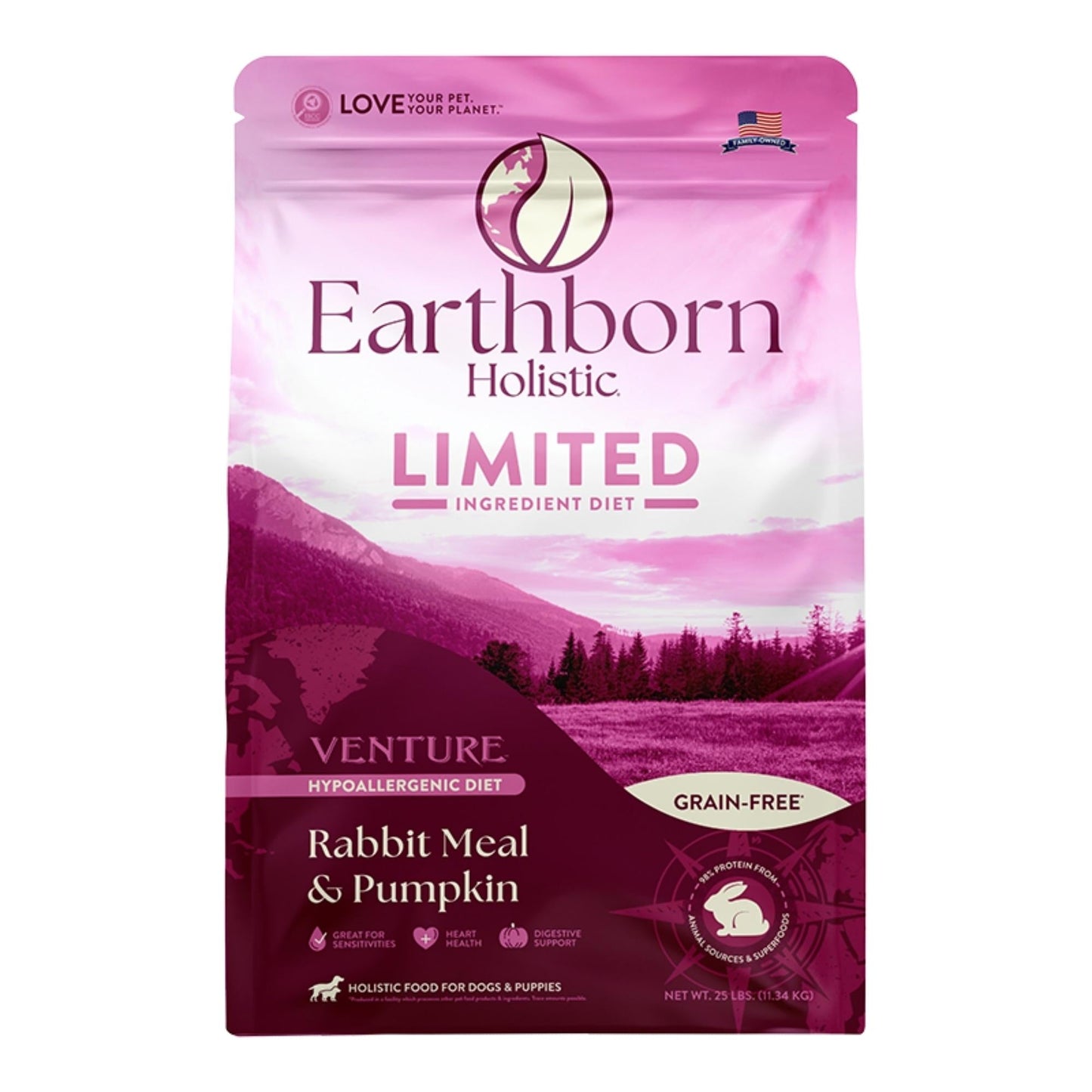 Earthborn Dog Venture Grain Free Rabbit Pumpkin 25Lb