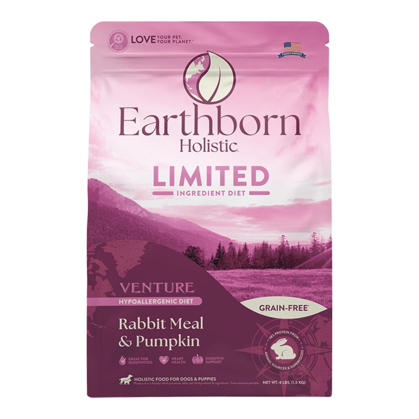 Earthborn Dog Venture Grain Free Rabbit Pumpkin 4Lb
