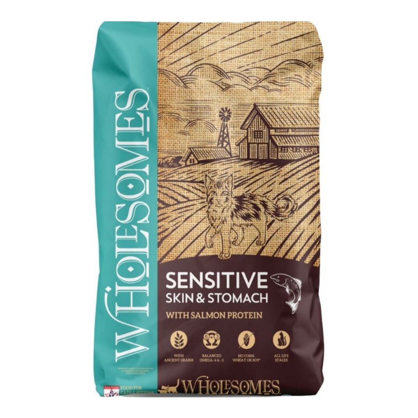 Wholesomes Sensitive Skin & Stomach Cat Food Salmon 10 Lb