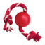 KONG Ball with Rope Dog Toy Red 1ea/SM