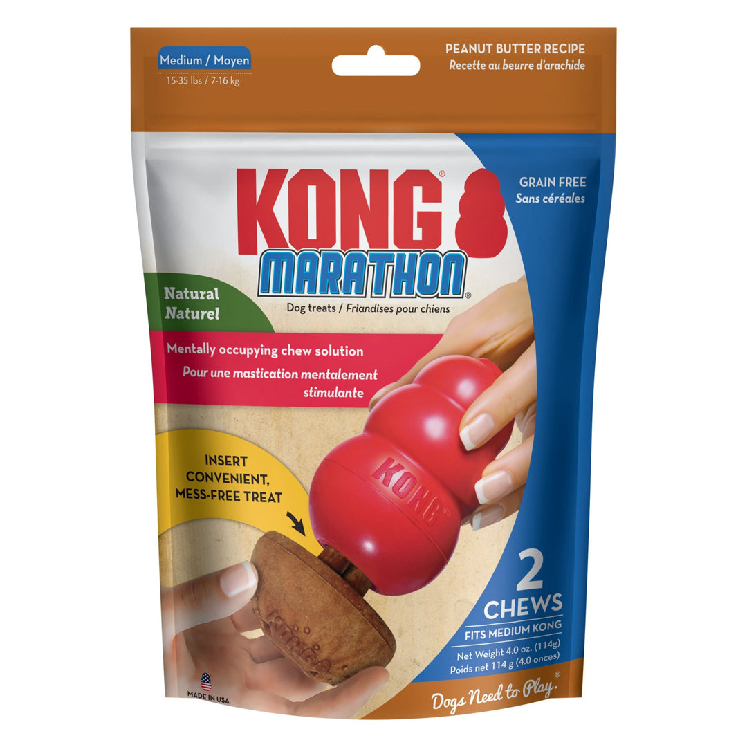 KONG Marathon Dog Treats Peanut Butter, 1ea/2 pk, MD