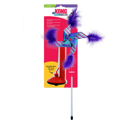 KONG Connects Switch Teaser Pinwheel Cat toy Blue/Purple 1ea/One Size