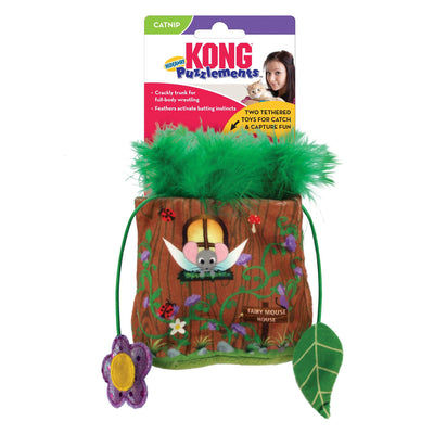 KONG Cat Puzzlements Hideaway Cat Toy Brown/Green 1ea