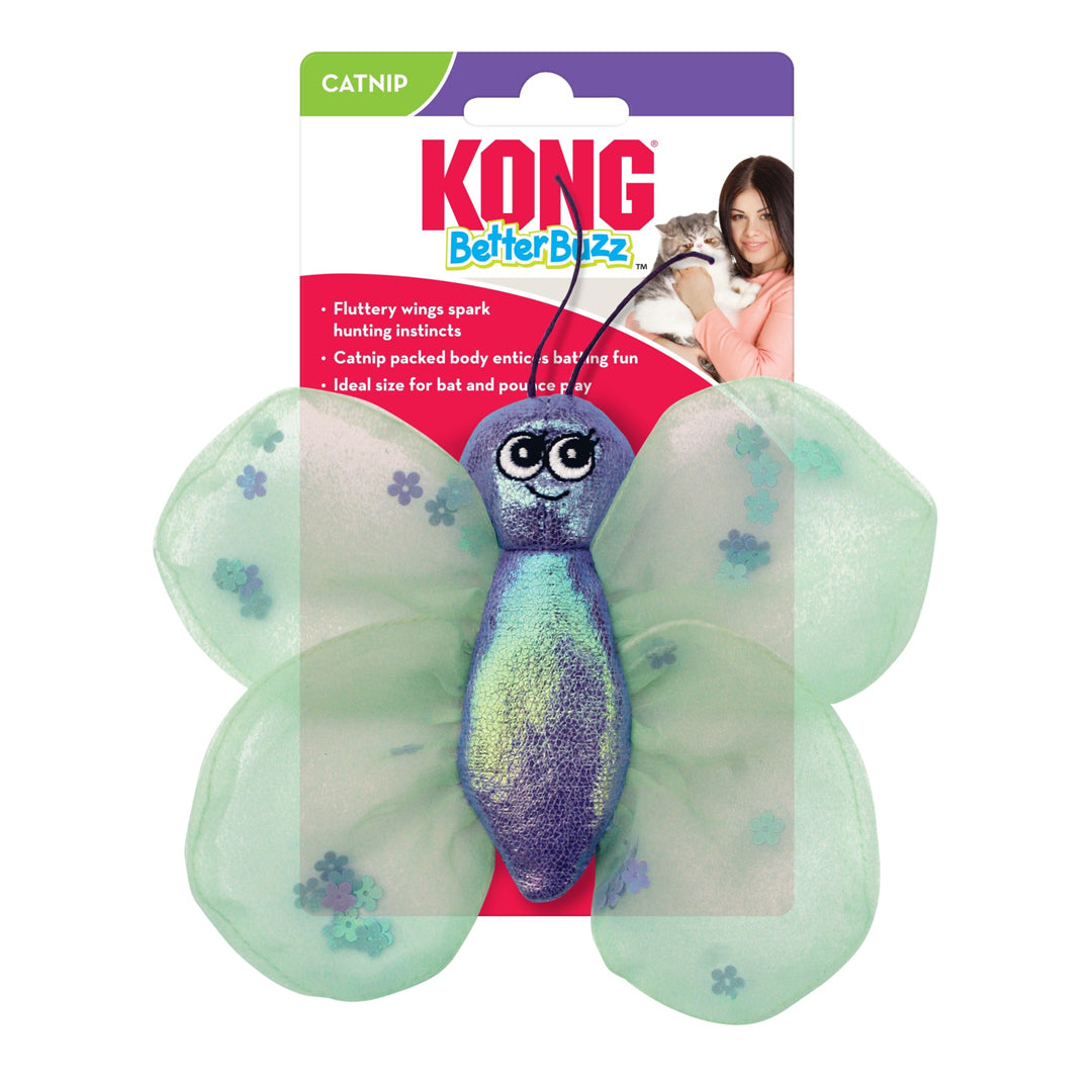 KONG Better Buzz Butterfly Catnip Cat Toy Purple/Green 1ea/One Size