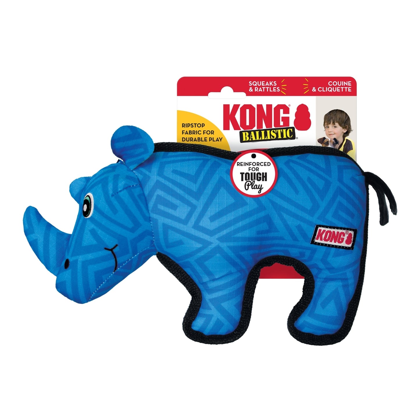 KONG Ballistic Dog Toy Rhino, MD/LG (2 pack)