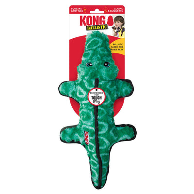KONG Ballistic Dog Toy Alligator, MD/LG (2 pack)