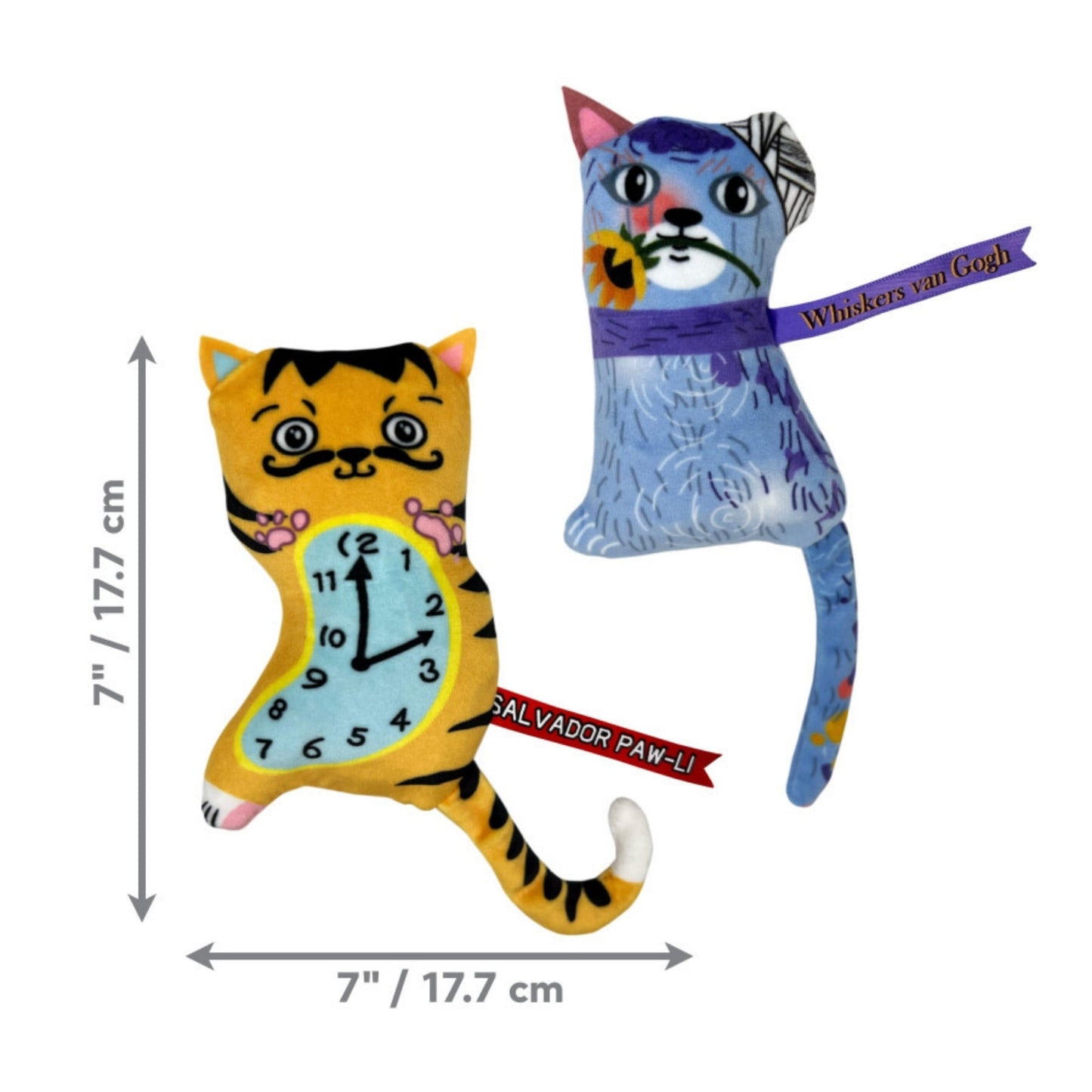 KONG Artz Catnip Cat Toy Salvador PawLi  Whiskers van Gogh, 1ea/2 pk