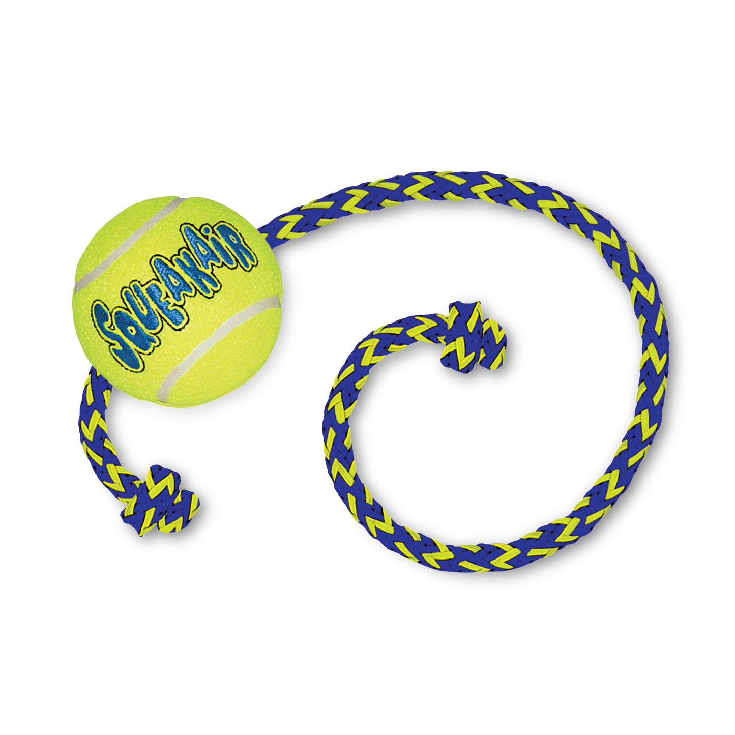 KONG Air Dog Squeaker Tennis Ball With Rope Dog Toy 1ea/MD