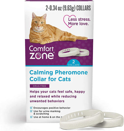 Comfort Zone Calming Pheromone Collar for Cats, Anxiety & Stress Relief Aid, Breakaway White 1ea/Single pk