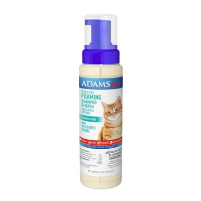 Adams Plus Flea & Tick Foaming Shampoo & Wash for Cats & Kittens 1ea/10 fl oz.