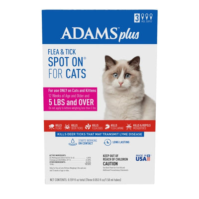 Adams Plus Flea & Tick Spot On for Cats & Kittens 1ea/Over 2.5 Lbs But Under 5 lb