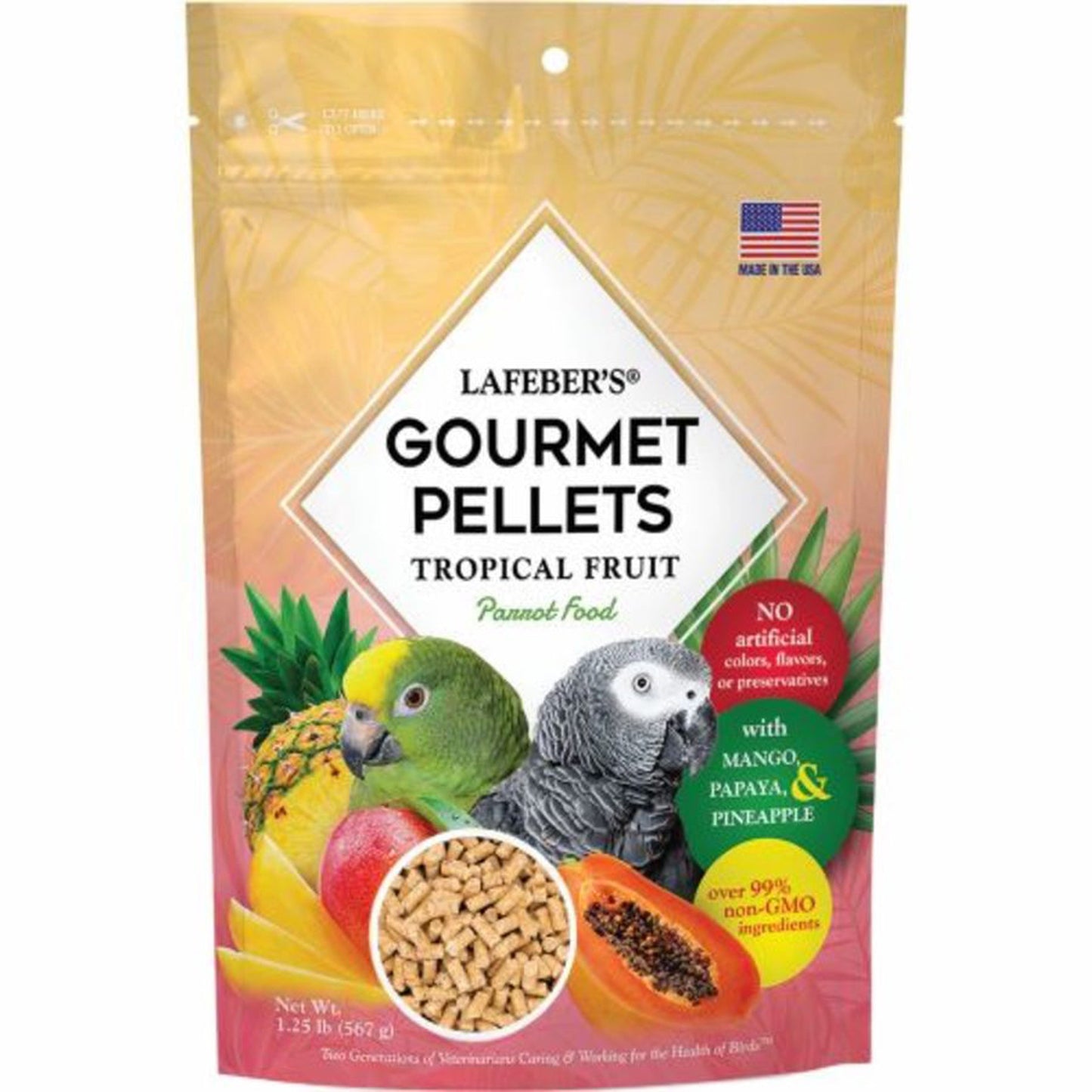 Lafeber Company Tropical Fruit Gourmet Pellets Parrot Bird Food 1ea/1.25 lb
