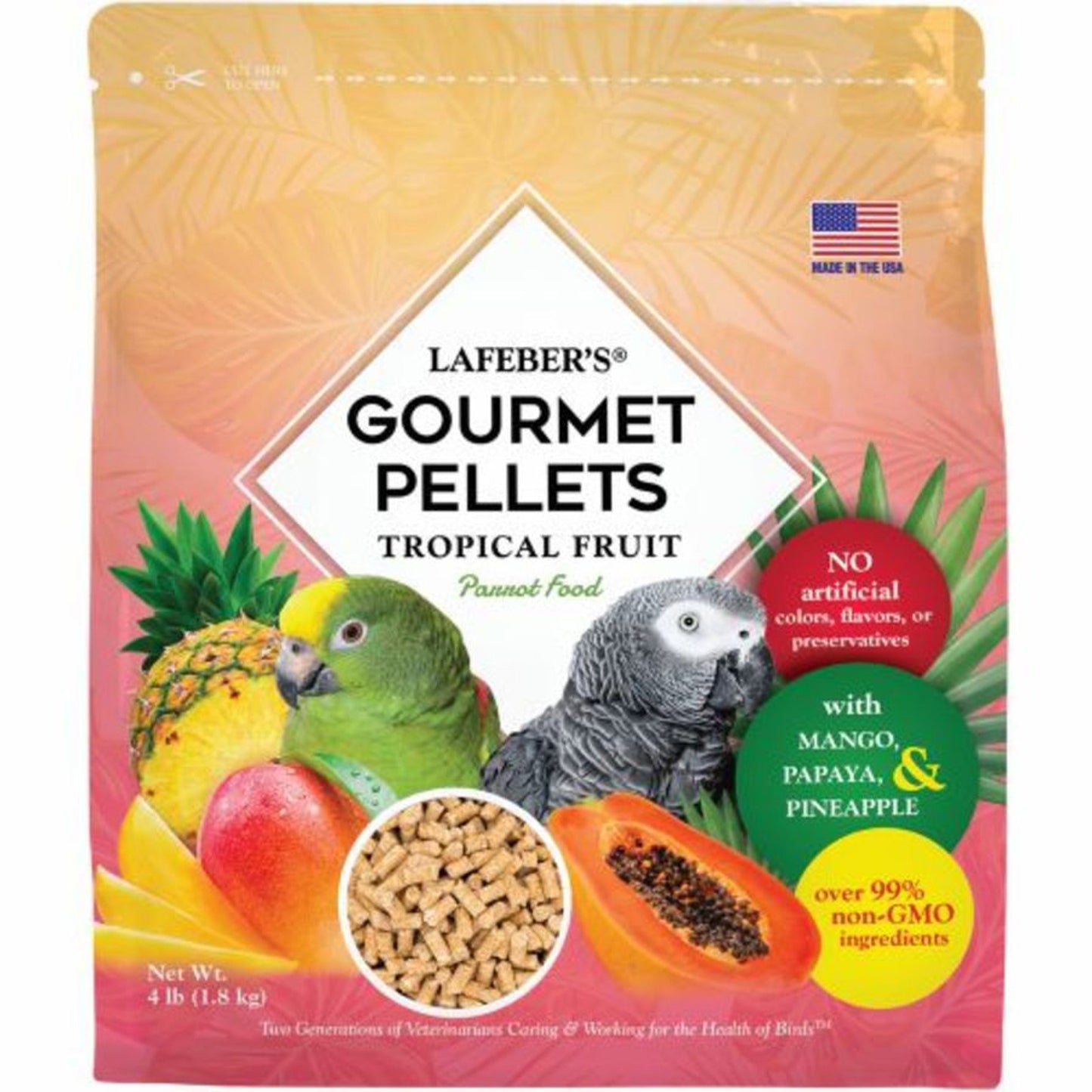 Lafeber Company Tropical Fruit Gourmet Pellets Parrot Bird Food 1ea/4 lb