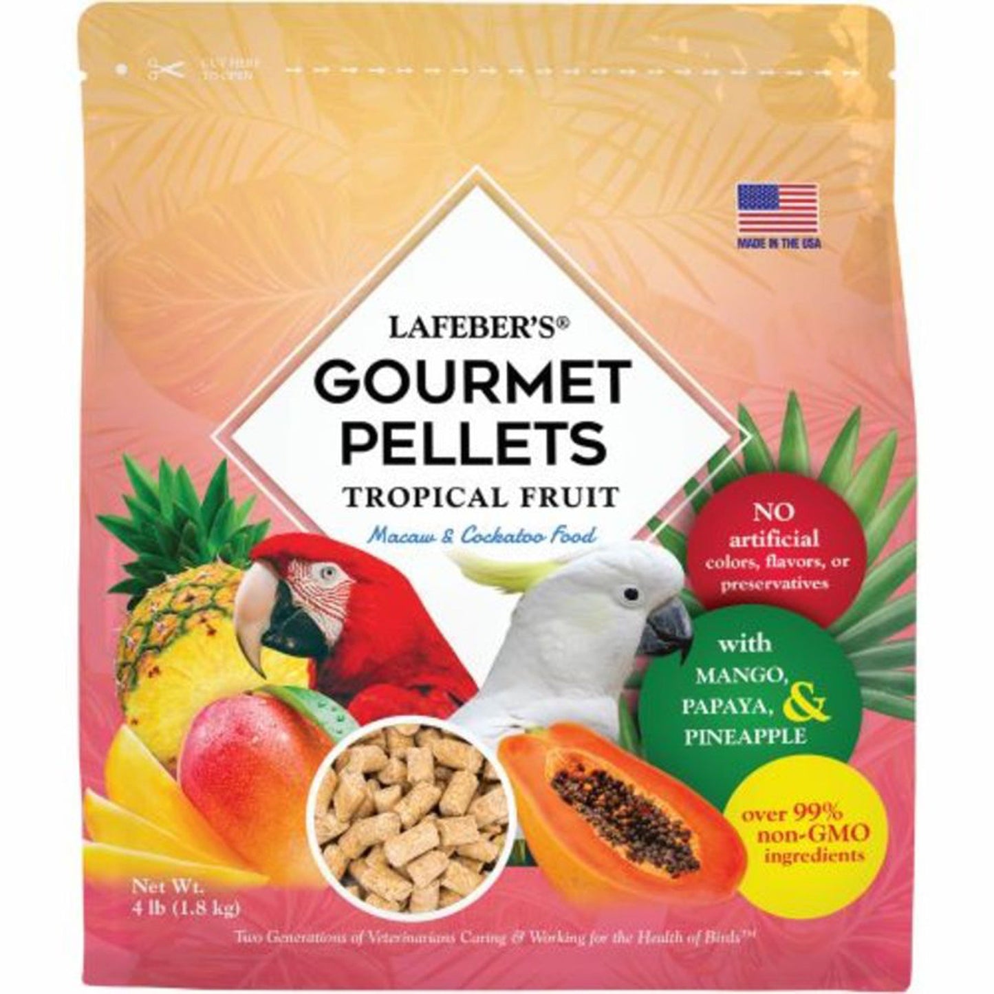 Lafeber Company Tropical Fruit Gourmet Pellets Macaw Bird Food 1ea/4 lb