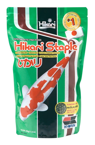 Hikari USA Staple Growth Formula Pellet Fish Food for Koi and Other Pond Fishes 1ea/17.6 oz, MD