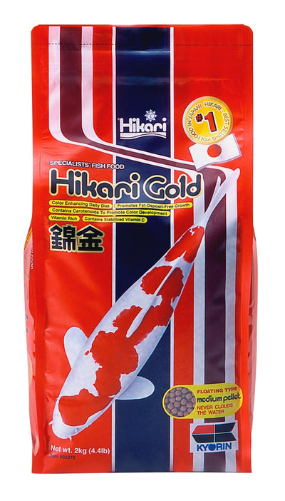Hikari USA Gold Color Enhancing Pellet Fish Food for Koi and Pond Fishes 1ea/4.4 lb, MD