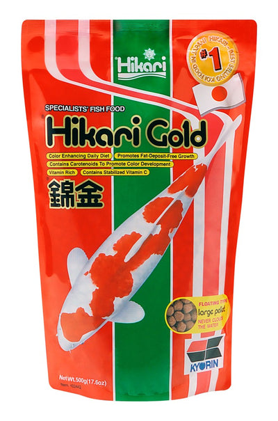 Hikari USA Gold Color Enhancing Pellet Fish Food for Koi and Pond Fishes 1ea/17.6 oz, LG