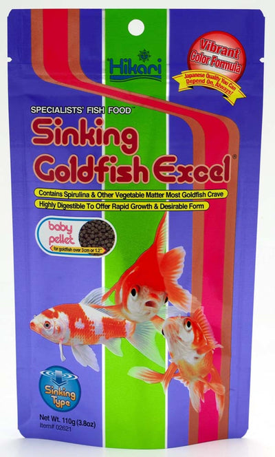 Hikari USA Sinking Goldfish Excel Pellets Fish Food 1ea/3.8 oz, Baby