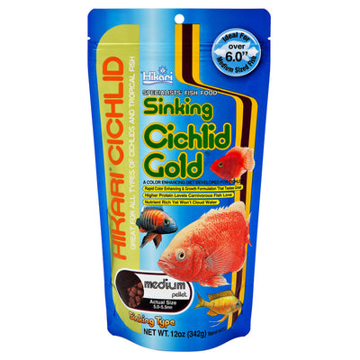 Hikari USA Cichlid Gold Sinking Pellets Fish Food 1ea/12 oz, MD