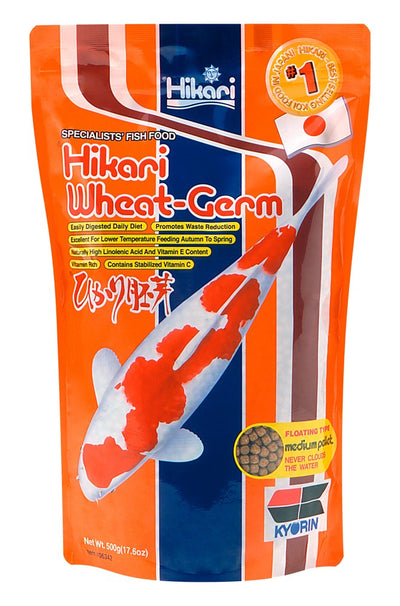 Hikari USA Wheat-Germ Floating Pellet Fish Food for Koi, Goldfish and Other Pond Fishes 1ea/17.6 oz, MD