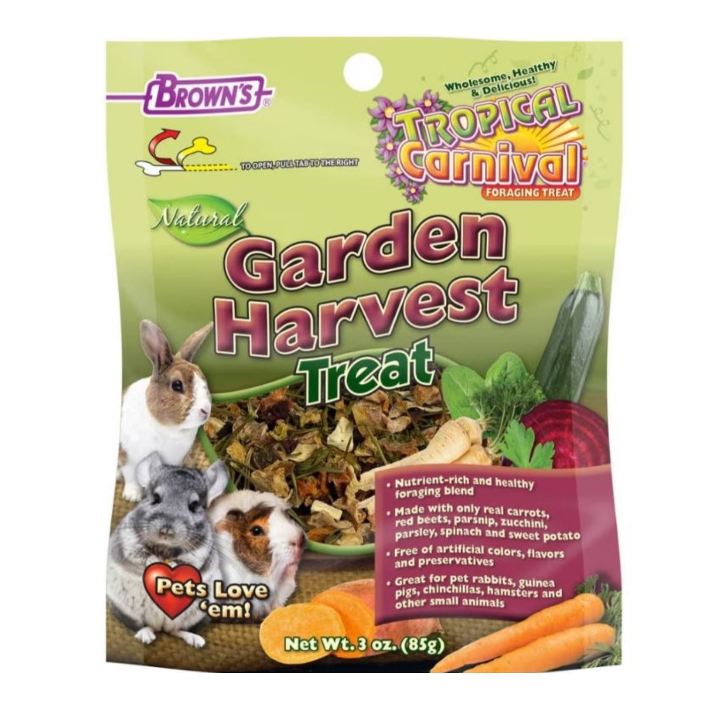 Tropical Carnival Natural Small Animal Treat Garden Harvest 3oz.