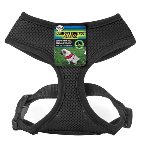 Four Paws Comfort Control Dog Harness Black 1ea/Large