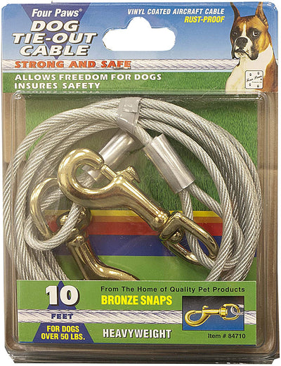 Four Paws Heavy Weight Dog Tie Out Cable Silver 1ea/10 ft