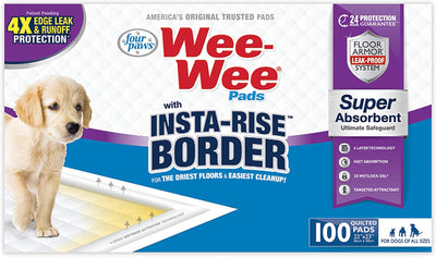 Four Paws Four Paws Wee-Wee Super Absorbent Dog Pee Pads with Insta-Rise® Border 1ea/10 ct