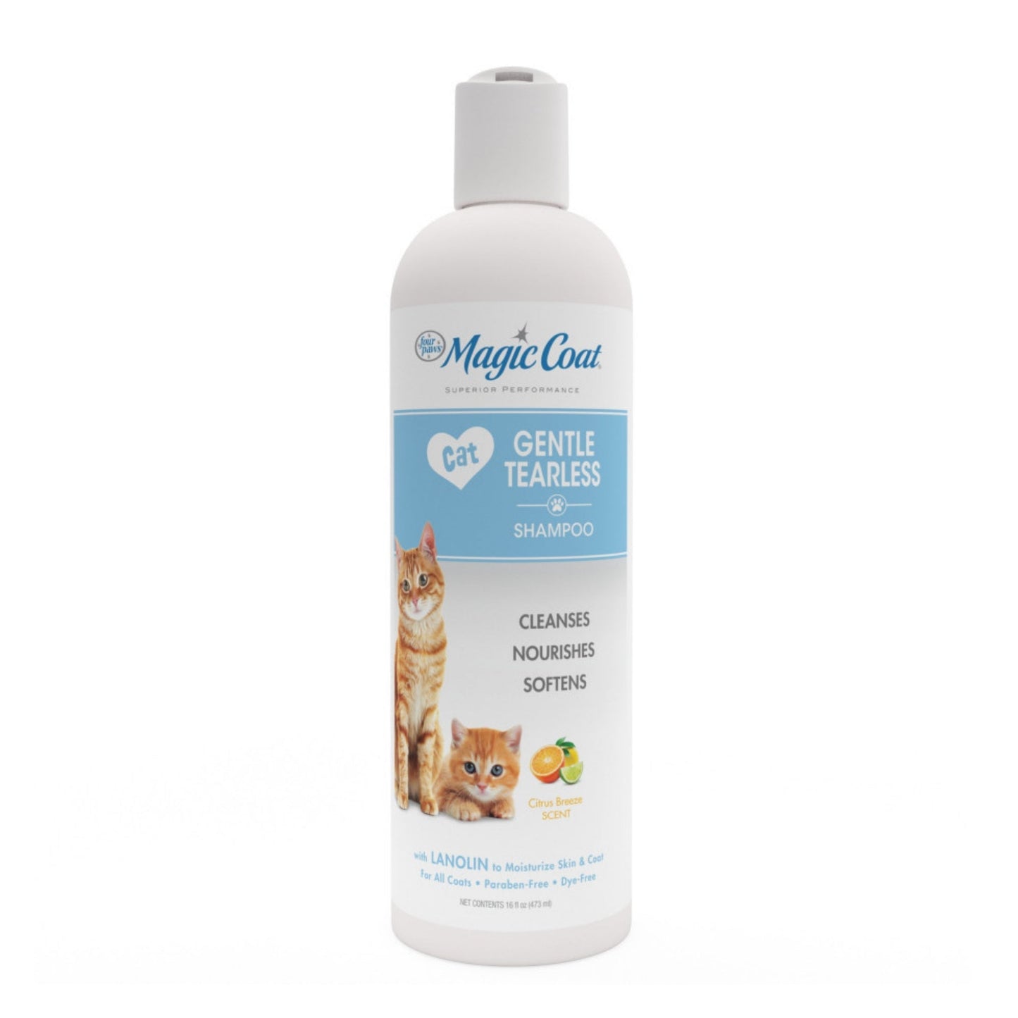Four Paws Magic Coat Tearless Shampoo for Cats & Kittens Tearless Cat Shampoo, 1ea/16oz.