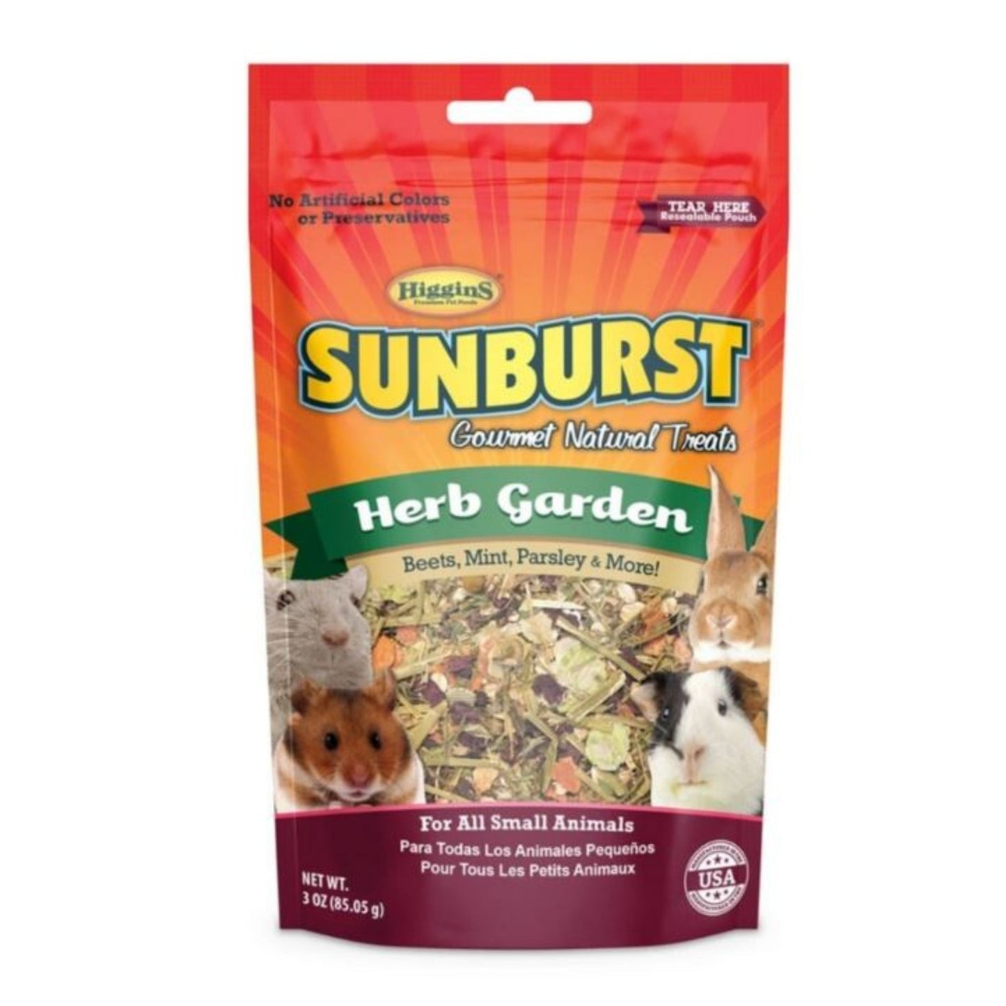 Sunburst Gourmet Natural Small Animal Treat Herb Garden 3oz.