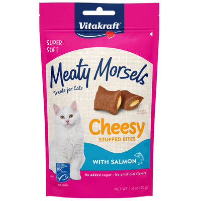 Vitakraft Meaty Morsels Cheesy Stuffed Bites Cat Treats Cheesy w/Salmon 1ea/1.4 oz