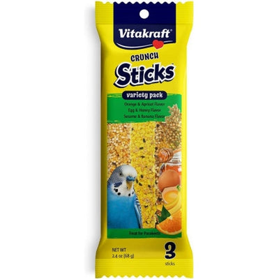 Vitakraft Crunch Sticks Variety Orange, Egg & Banana Flavor Parakeet Treat 1ea/2.4 oz, 3 ct
